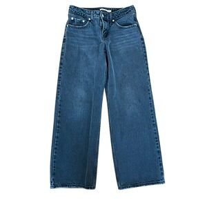 Levi's Low Loose Wide Leg Jeans Women's Size 27 Washed Black Denim